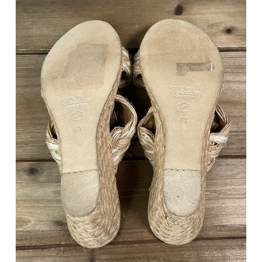 Andre Assous Women's Nolita Woven Espadrille Wedge Heel Sandal Size 41 Natural - Picture 10 of 14